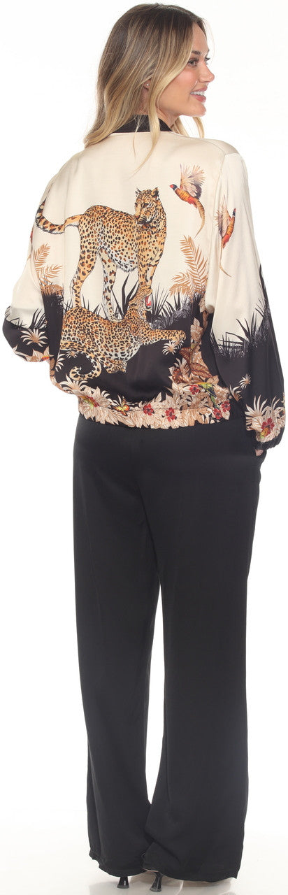 Front Zip Silk Jacket