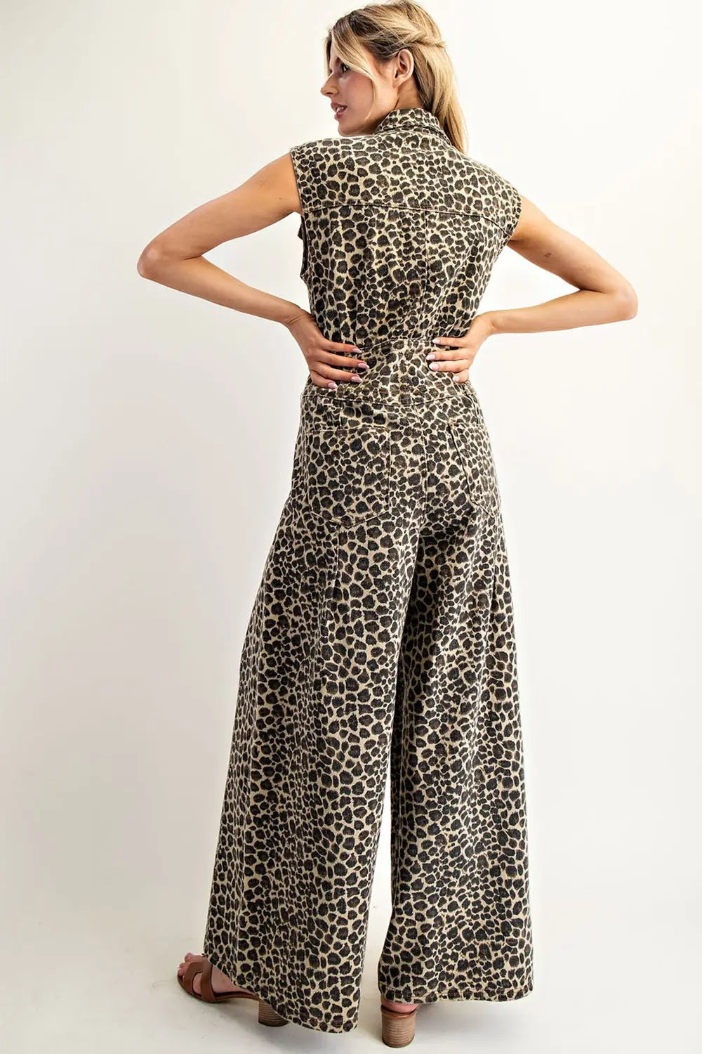 Leopard Sleeveless Jumpsuit