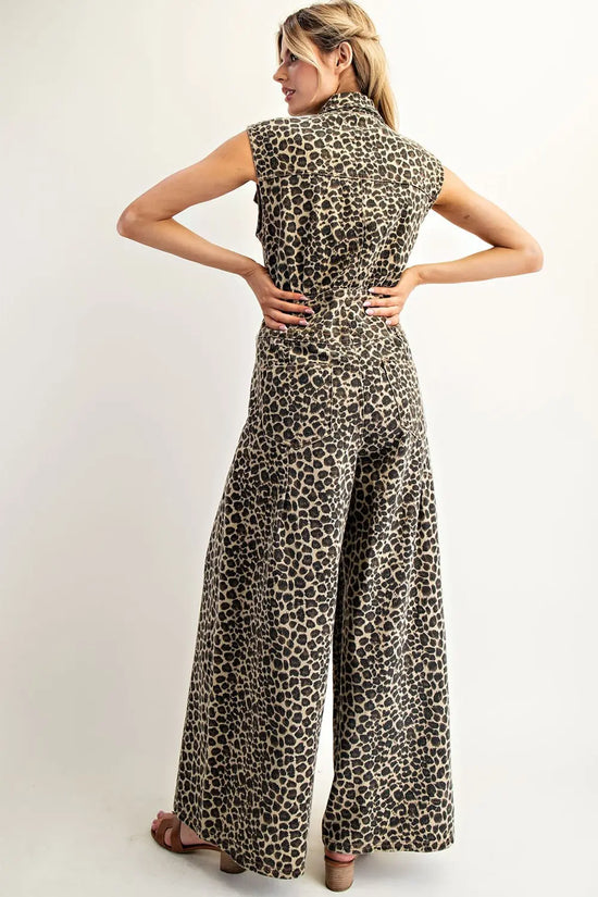 Leopard Sleeveless Jumpsuit