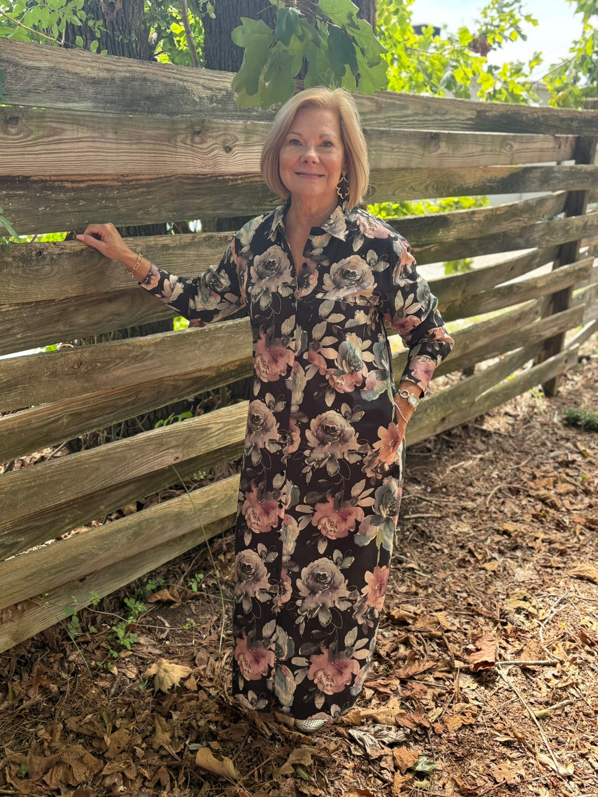 Floral Button Down Maxi Dress