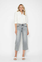 Load image into Gallery viewer, Judy Blue Mid Rise Tummy Control Raw Hem Crop Wide
