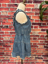 Load image into Gallery viewer, Ruffled Denim Open-Back Romper
