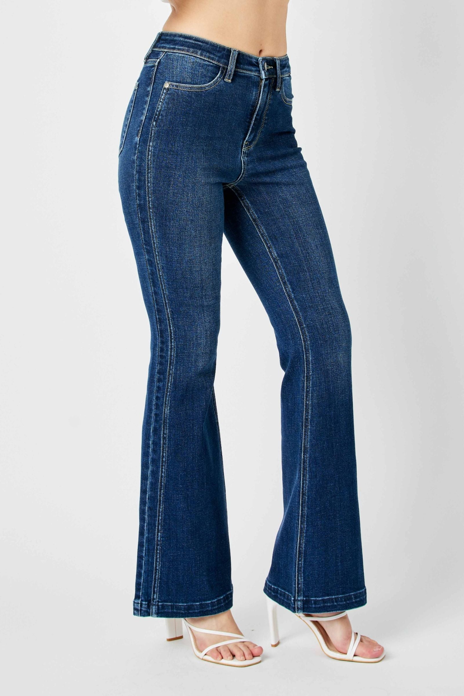 Judy Blue High Waist Angled Side Seam Detail Flare