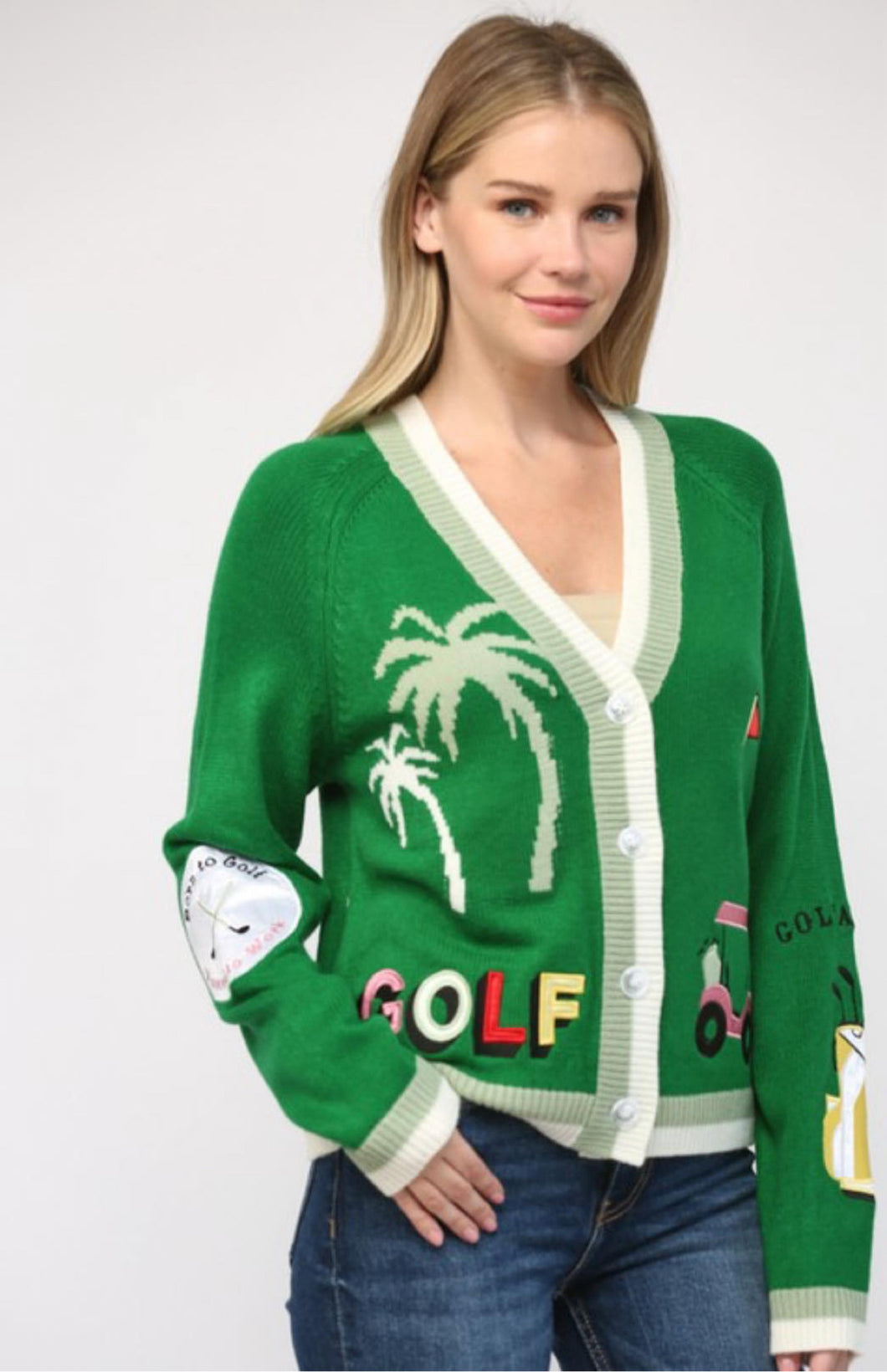 Golf Embroidered Patch Sweater