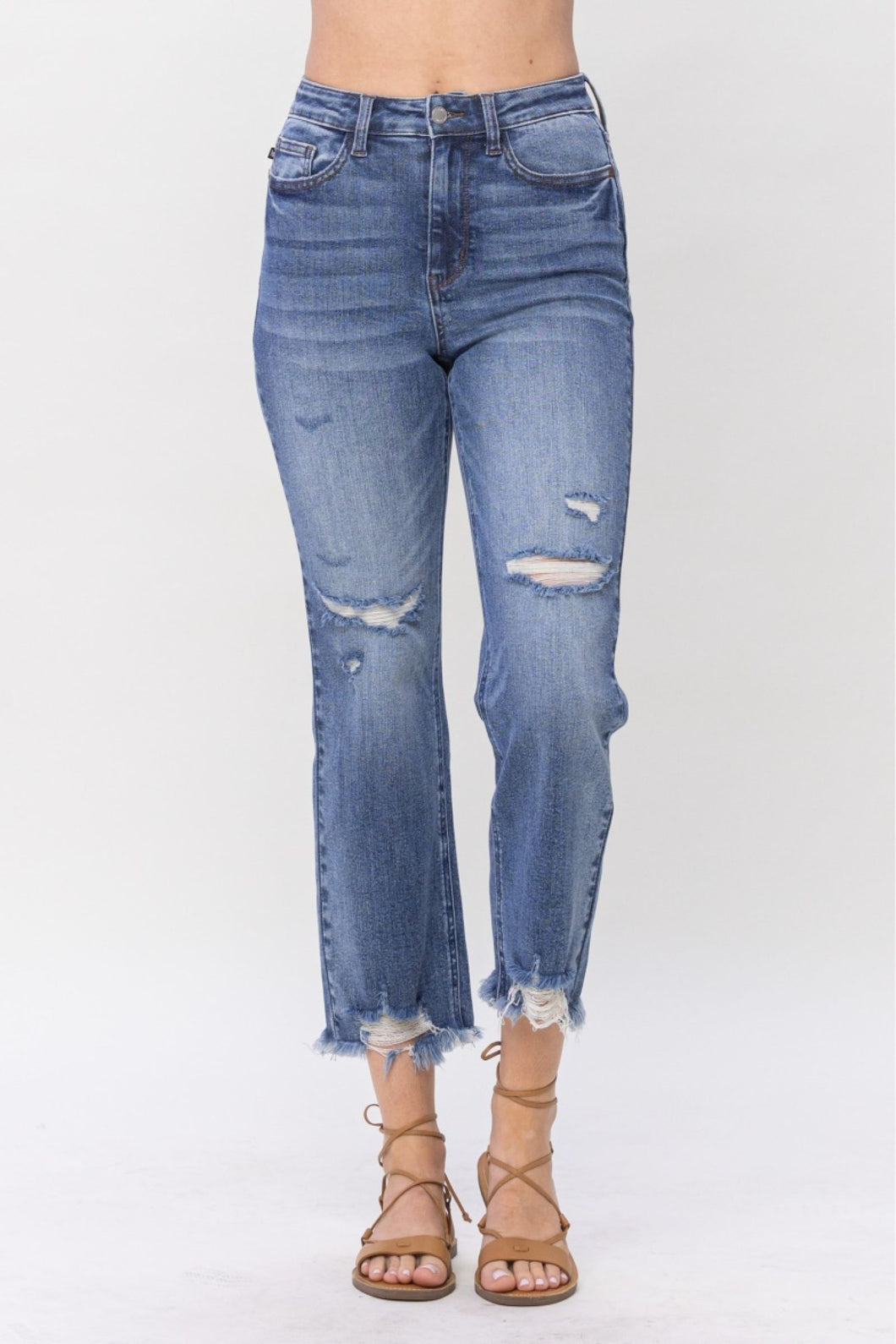 Judy Blue HIGH WAISTED DESTROY CROPPED STRAIGHT