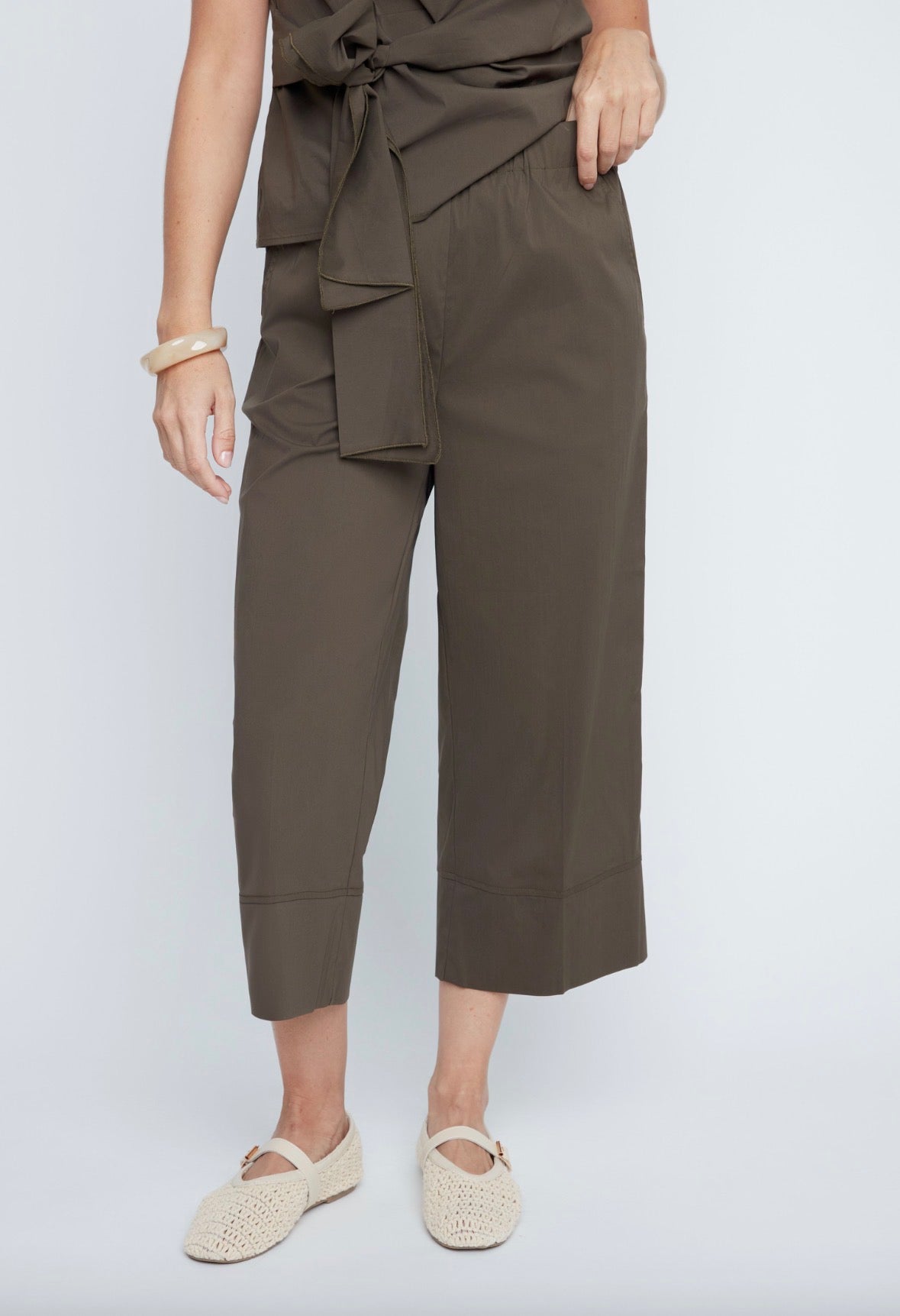Olive Luxe Cropped Wide-Leg Pant *FINAL SALE*