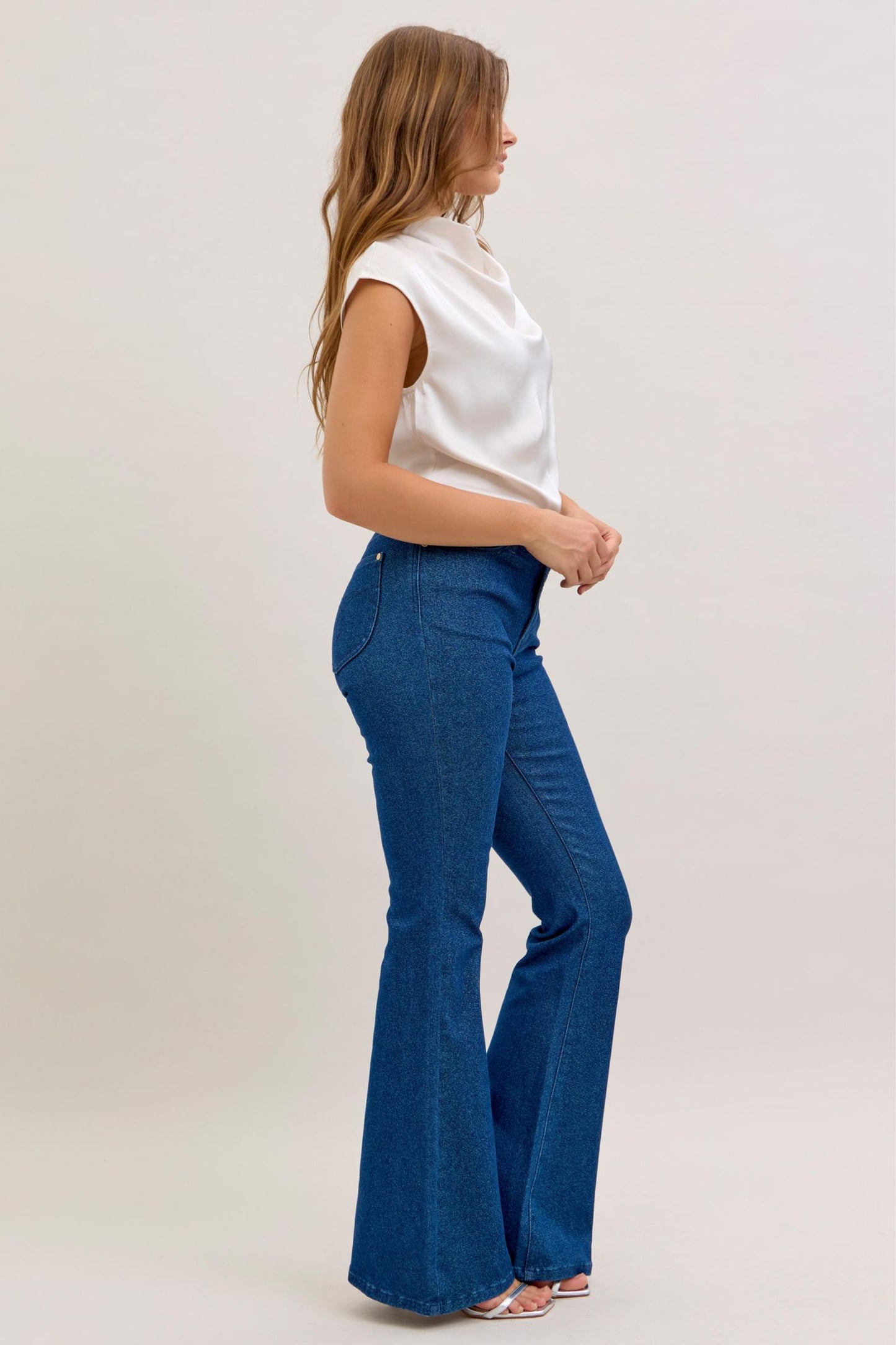 Judy Blue HW Sparkle Flare (Glitter Denim)