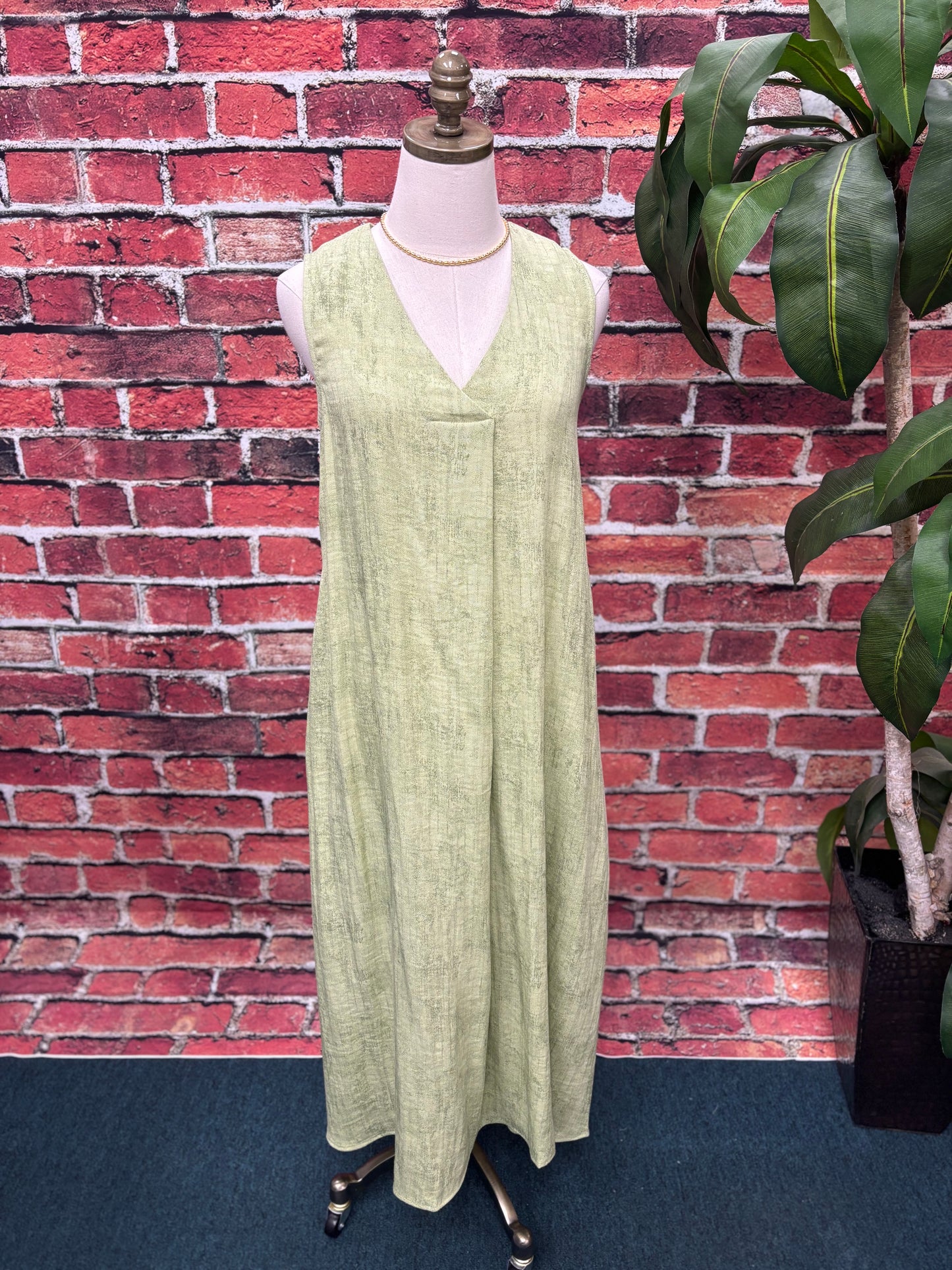 Pistachio Breeze Pleated Dress