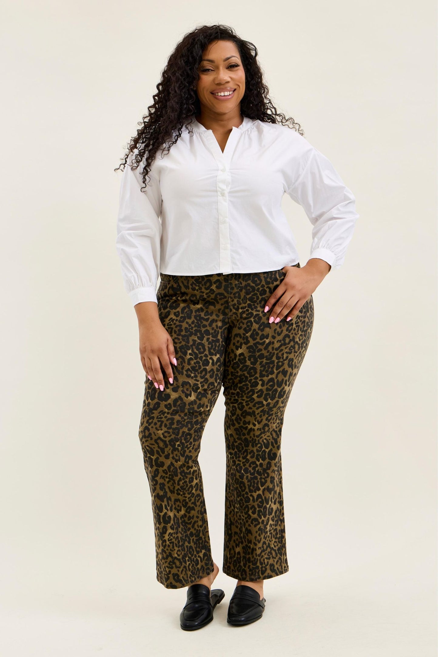 Judy Blue HW Bootcut Leopard Print