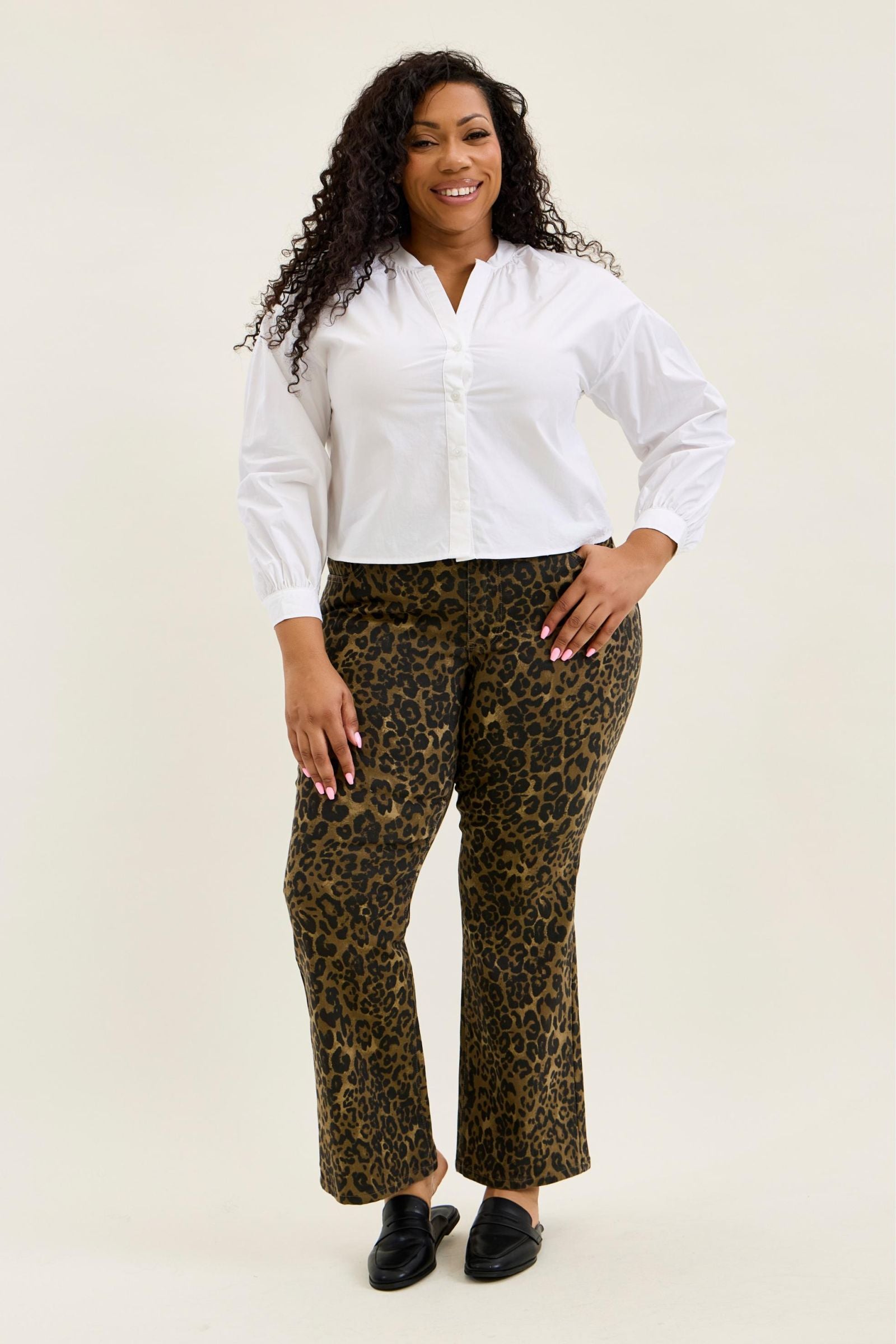 Judy Blue HW Bootcut Leopard Print