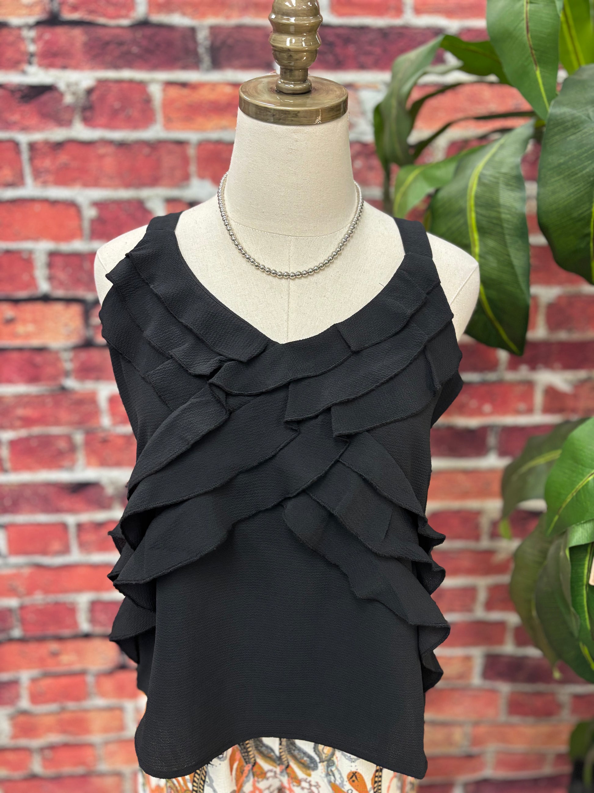 Midnight Ruffle Charm Tank