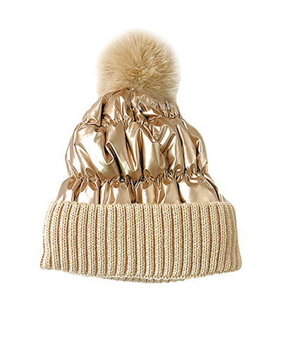 Metallic Puffer Beanies *FINAL SALE*