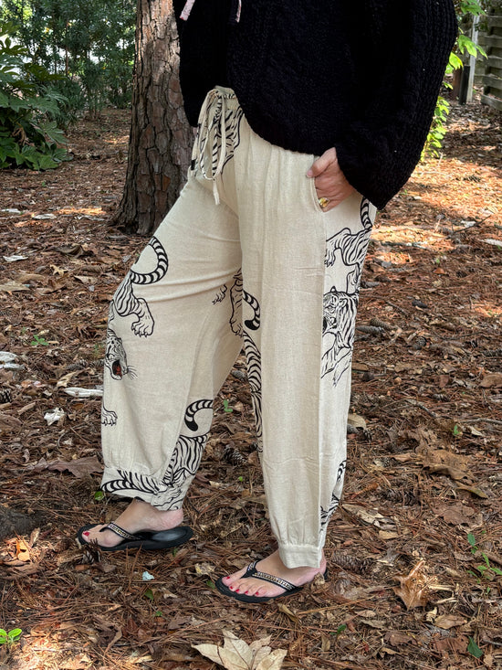 Ivory Tiger Harem Pant
