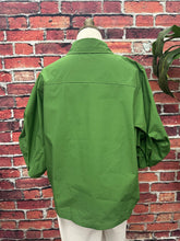 Load image into Gallery viewer, Poplin Bishop Sleeve Button Up Blouse
