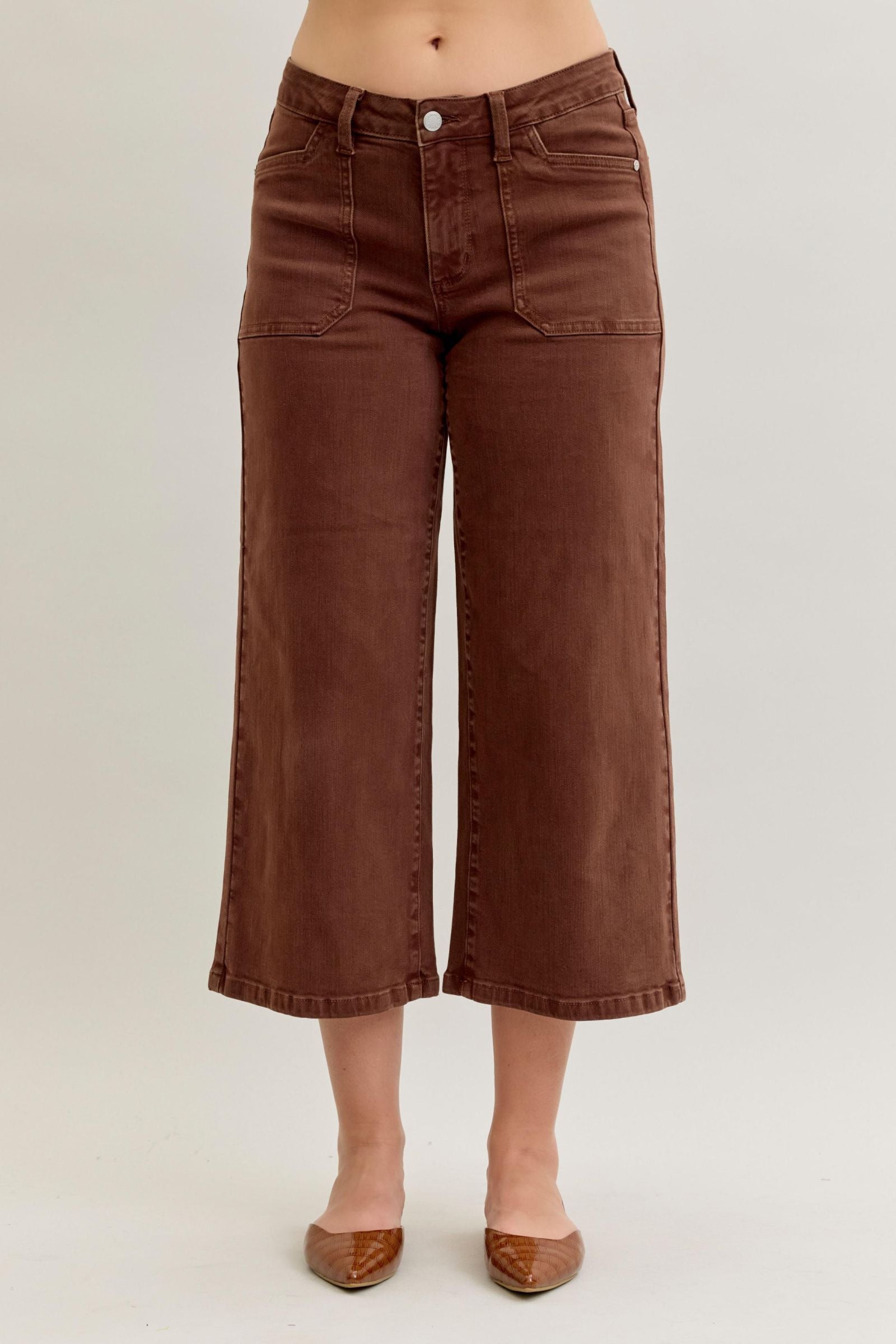 Judy Blue MR Wide Crop Garment Dyed Utility Pkts *FINAL SALE*