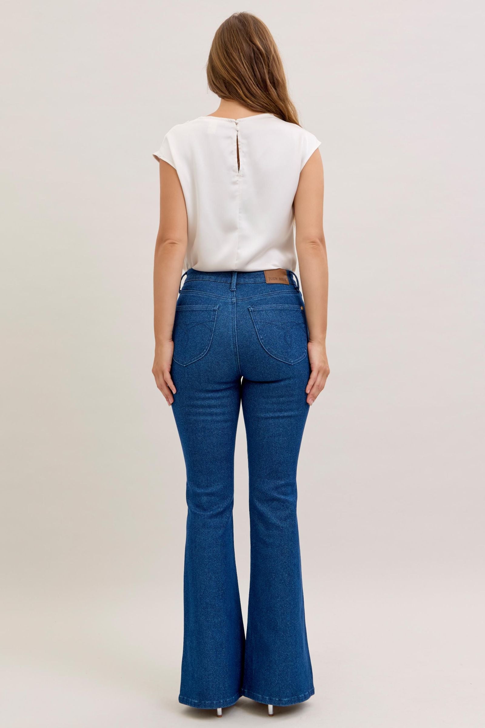 Judy Blue HW Sparkle Flare (Glitter Denim)
