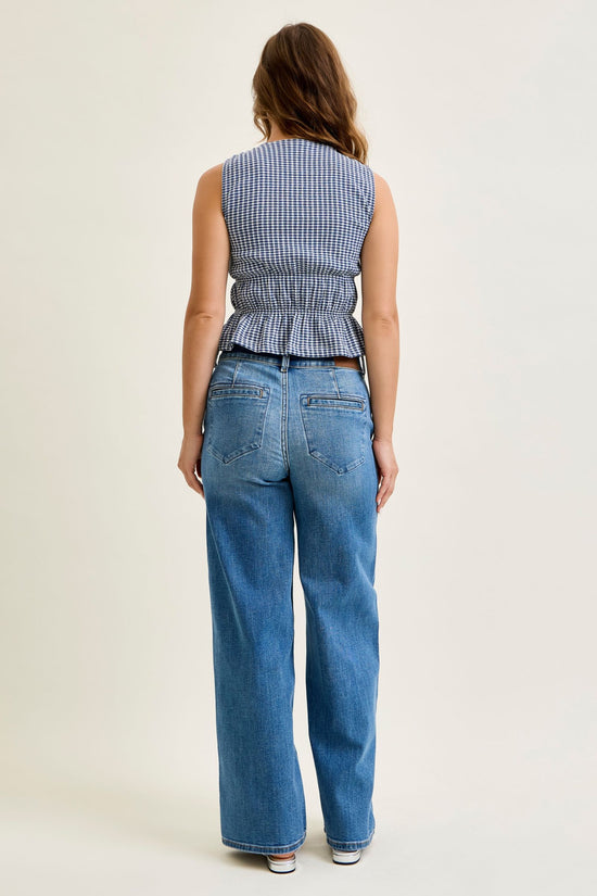 Judy Blue HW Column W/ Trouser Styling (S-R-L INSEAM)