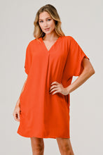 Load image into Gallery viewer, Aria Short Sleeve V Neck Shift Dress with Pocket
