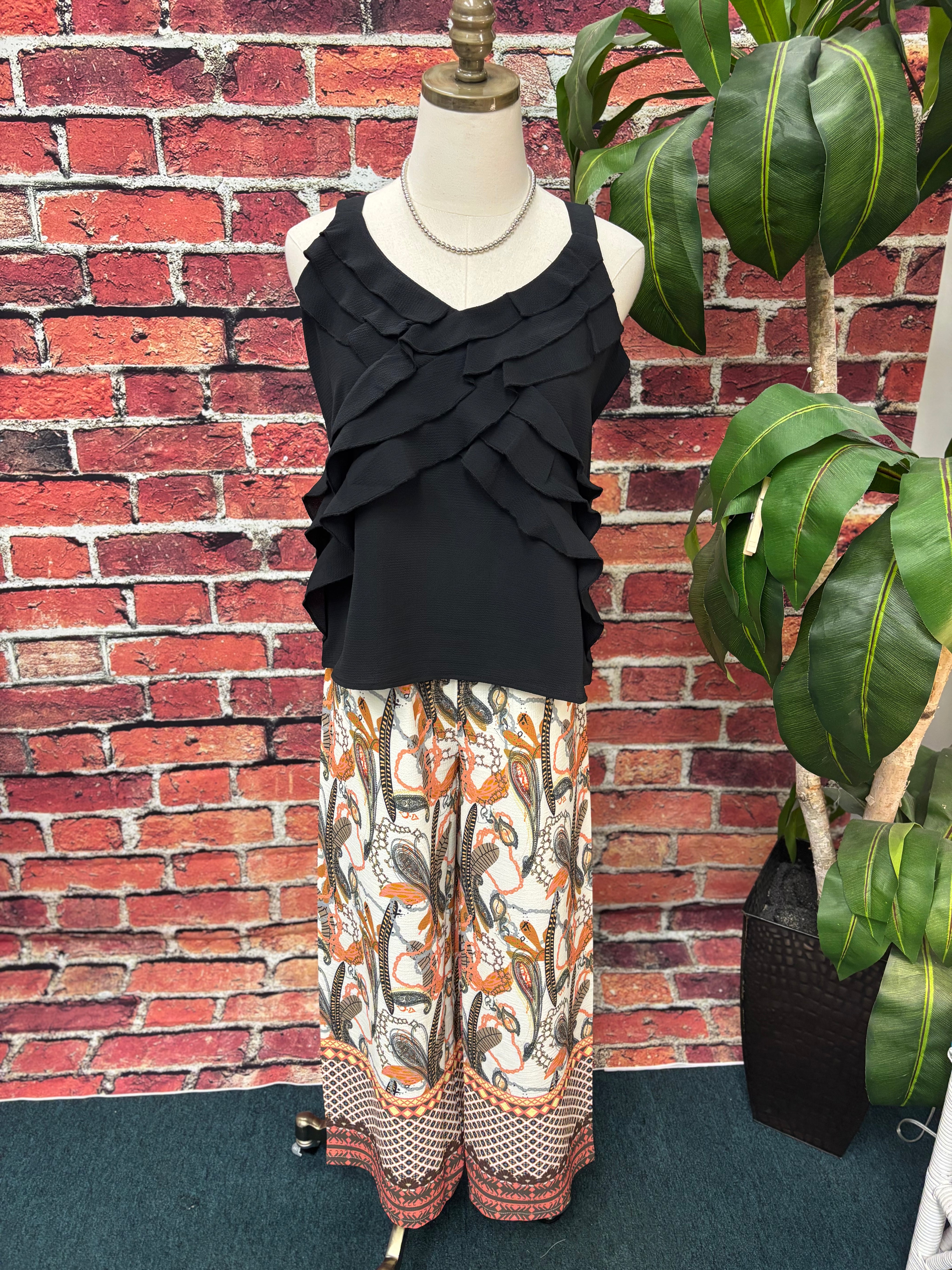 Midnight Ruffle Charm Tank