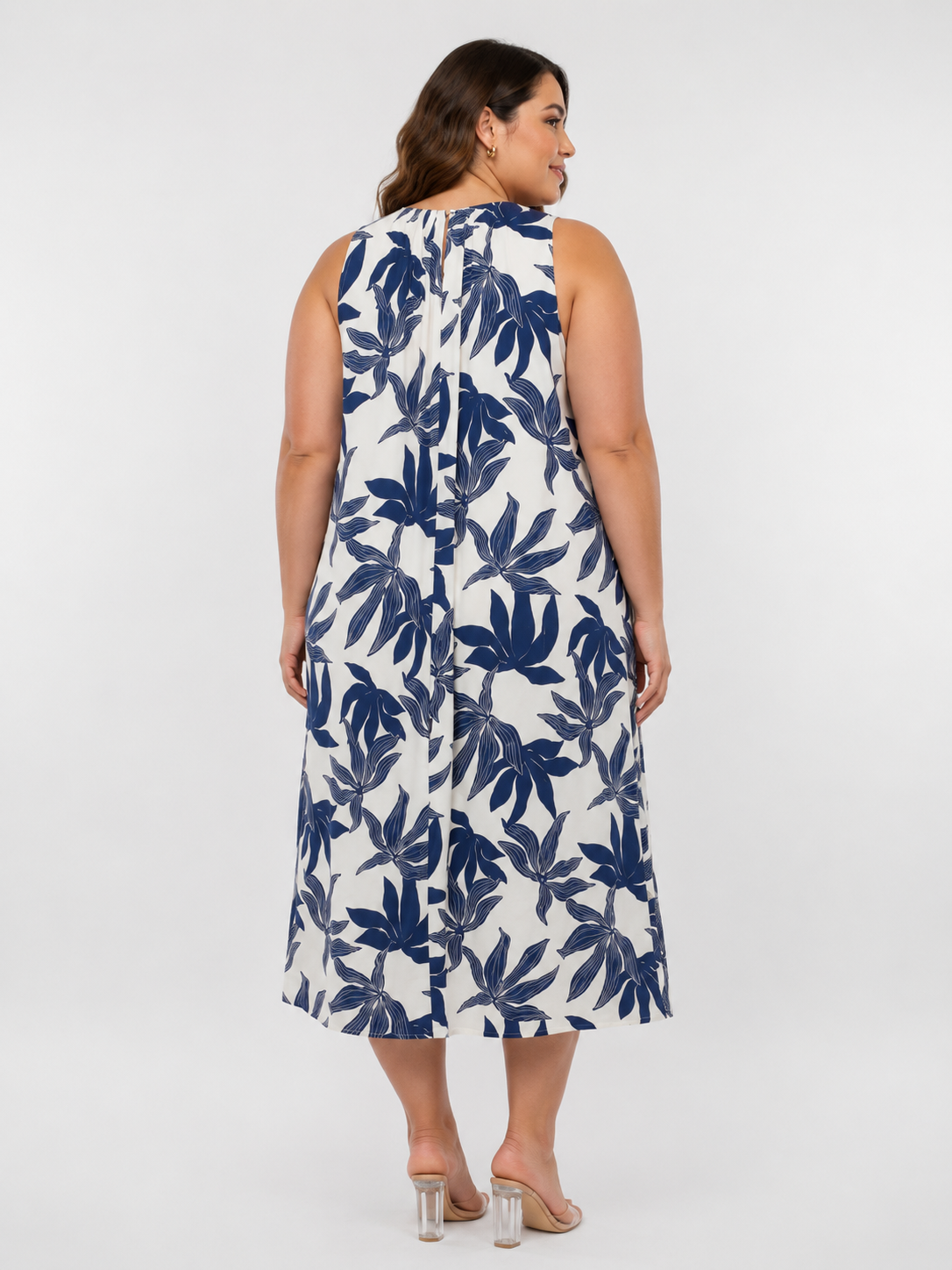 Blue Garden Breeze Sleeveless Dress