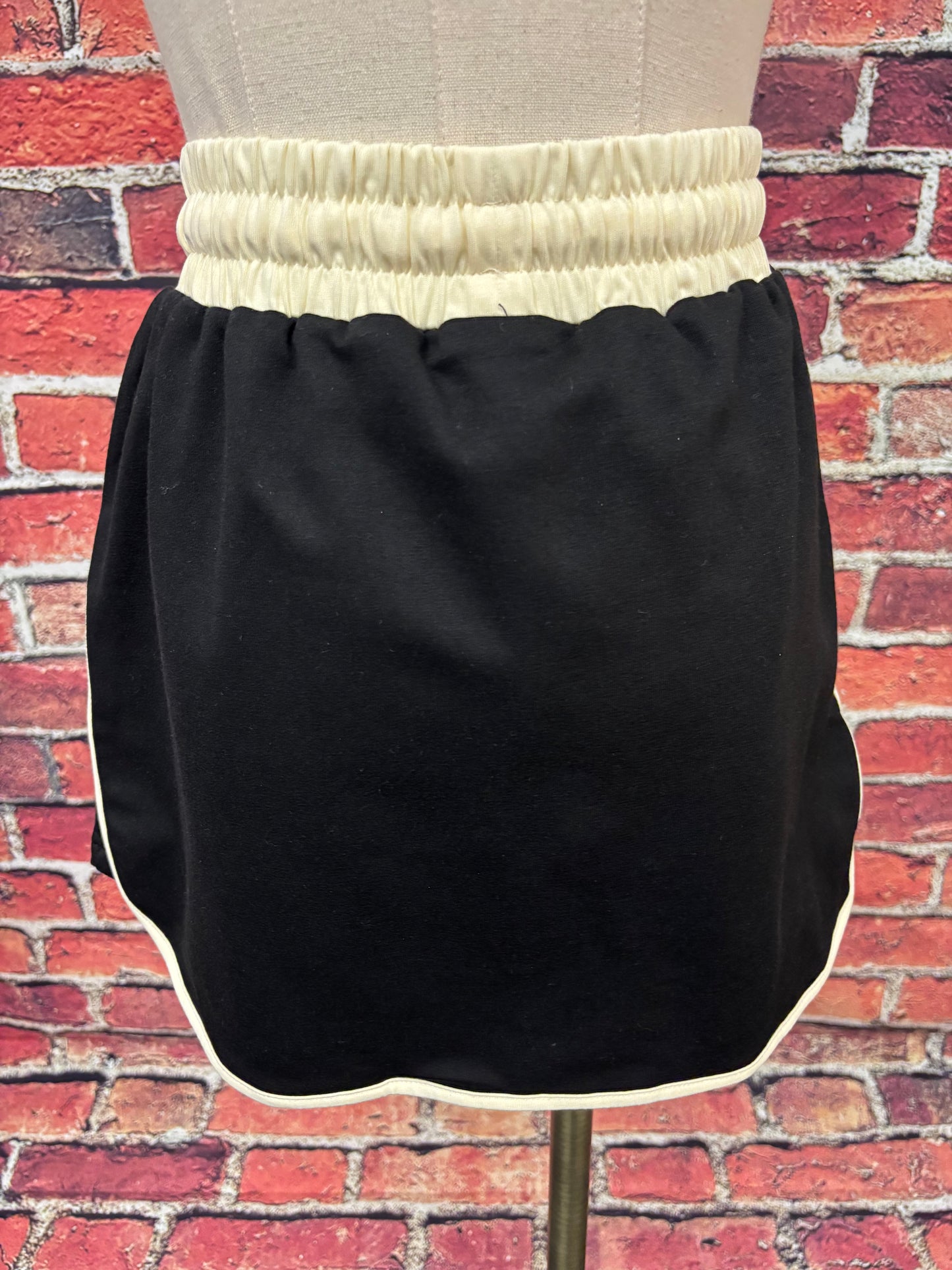 Black & Cream Sporty Chic Skort Set