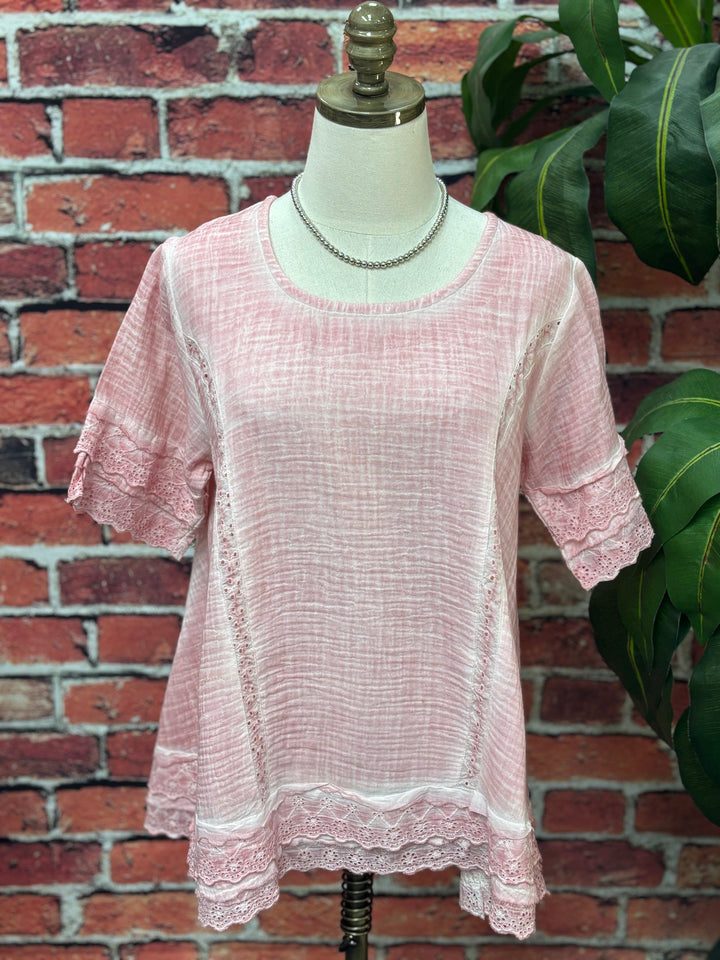 Blush Boho Breeze Slub Top