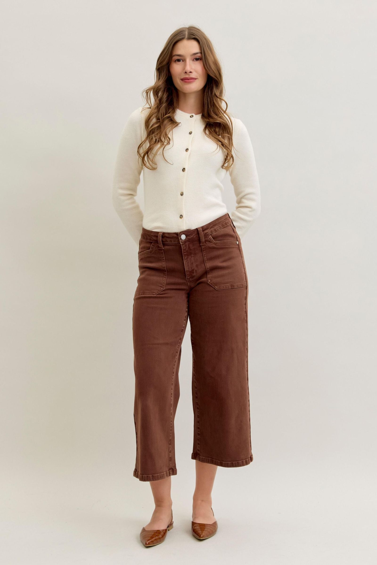 Judy Blue MR Wide Crop Garment Dyed Utility Pkts *FINAL SALE*