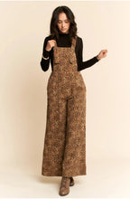 Load image into Gallery viewer, ANIMAL PRINTED DENIM WIDE OPEN LEG OVERALL PANTS
