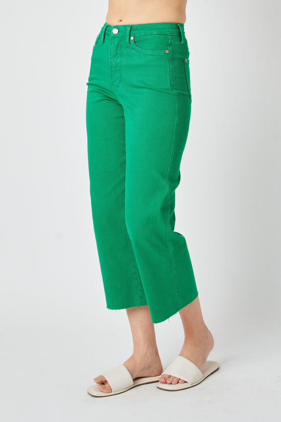 Judy Blue High Waist Garment Dyed Wide Leg Crop * FINAL SALE*