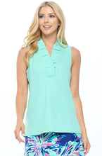 Load image into Gallery viewer, Evelyn Ruffle Neckline Sleeveless Top
