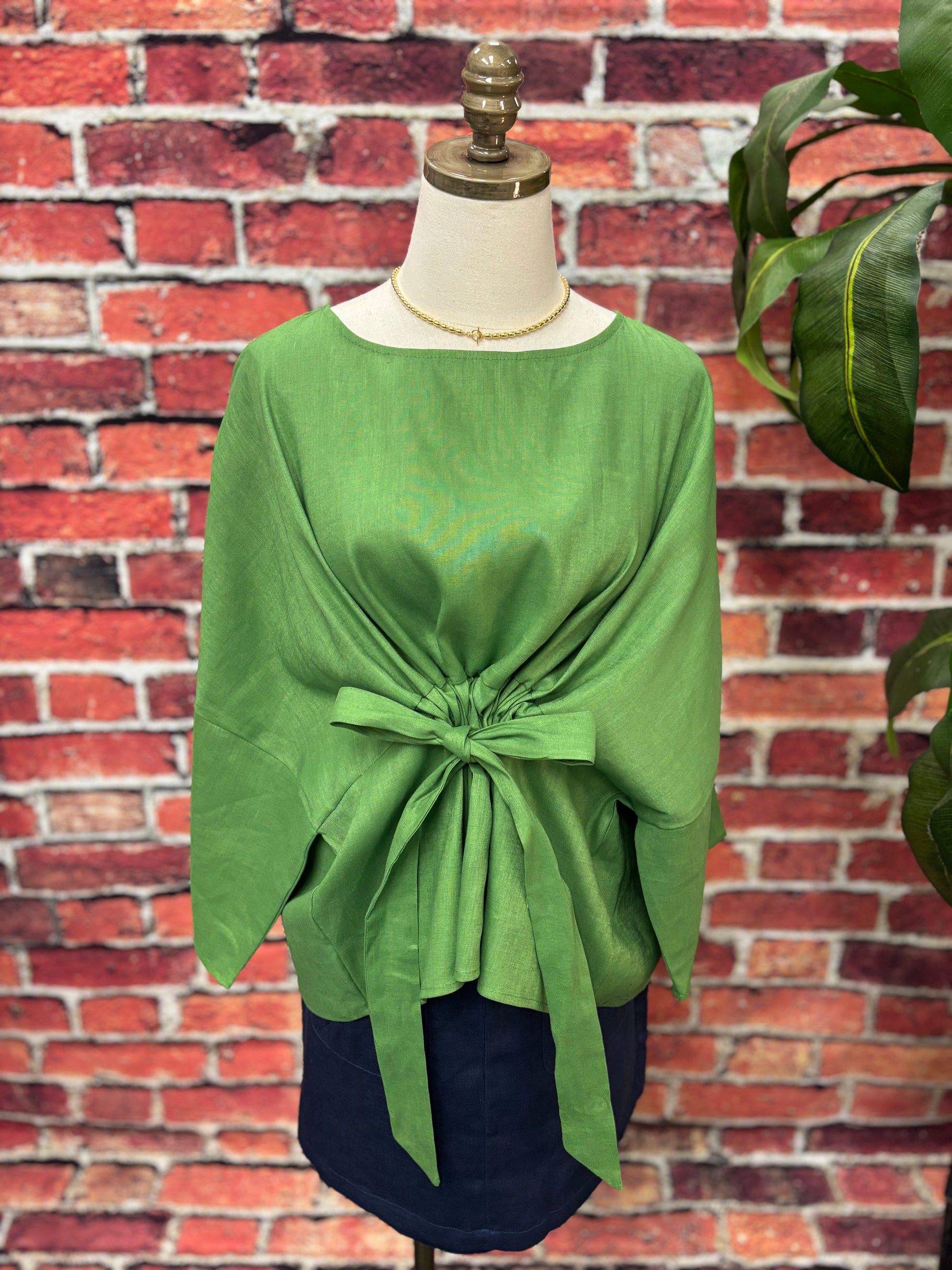Luxe Linen Tie-Front Blouse