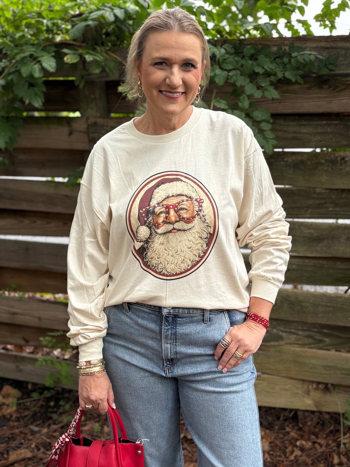 Santa Sparkle Long Sleeve Tee