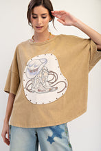 Load image into Gallery viewer, WESTERN GRAPHIC MINERAL WASHED KNIT TOP

