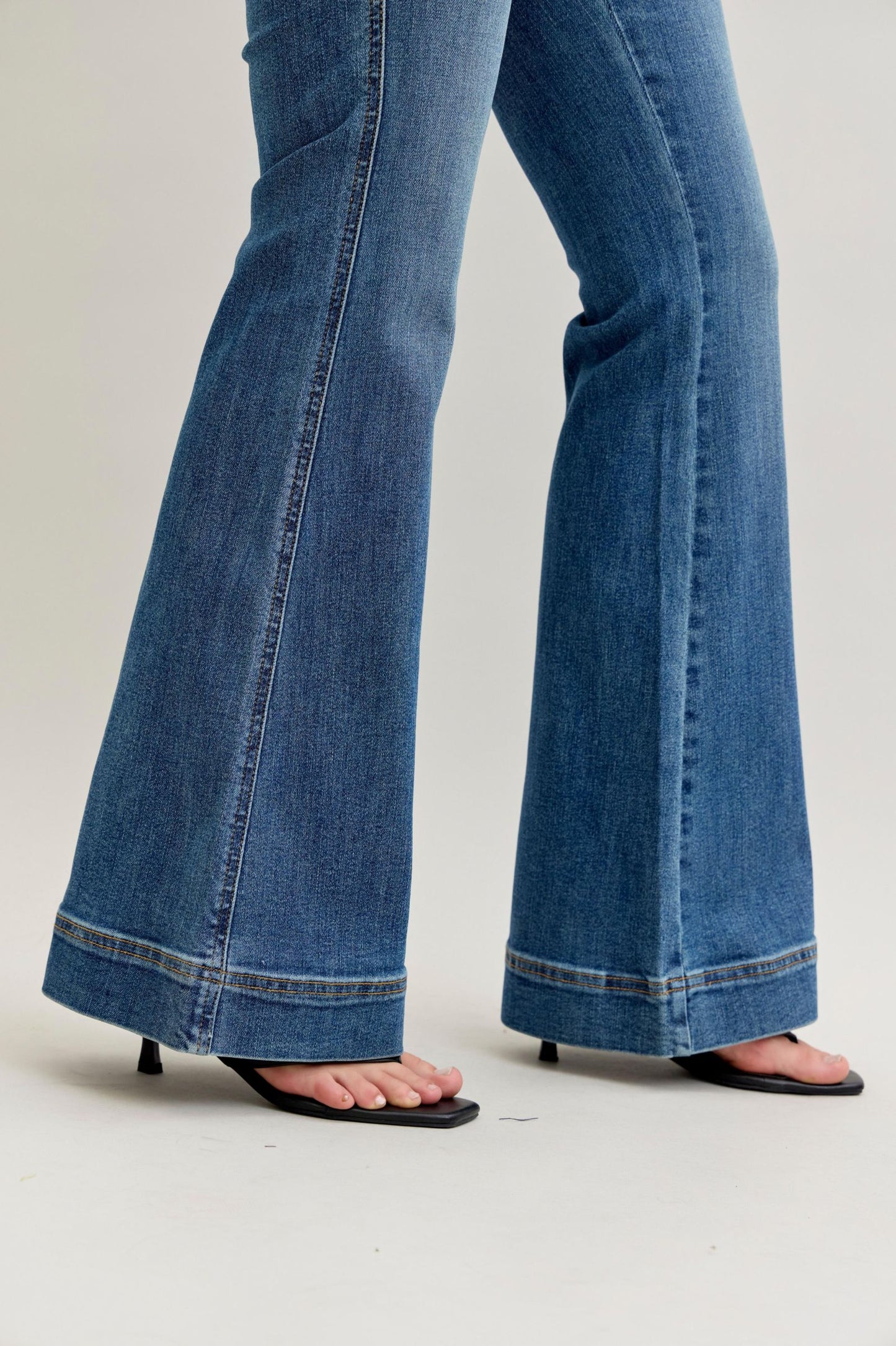 Judy Blue Flare Double Button Waistband