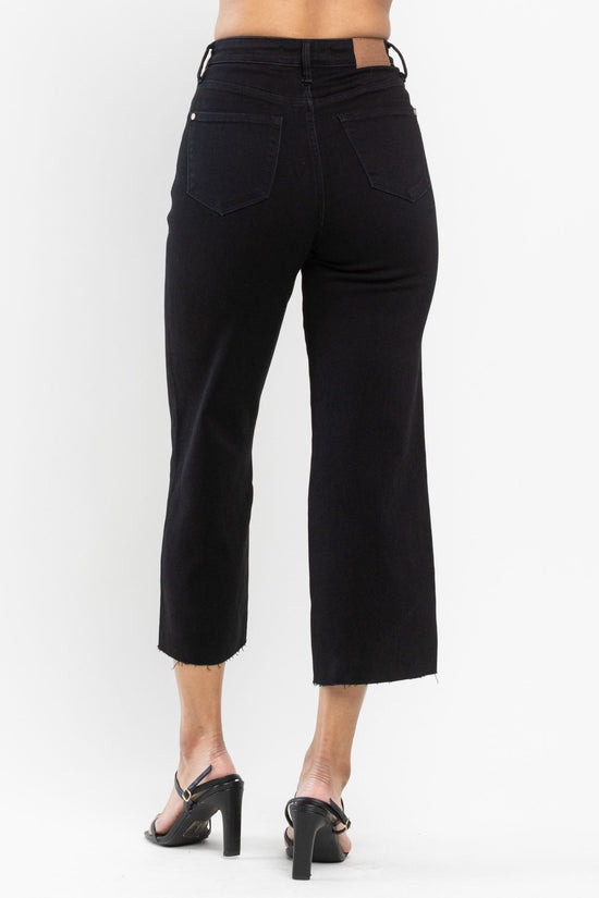 Judy Blue HW Tummy Control Raw Hem Crop Wide Leg *FINAL SALE*
