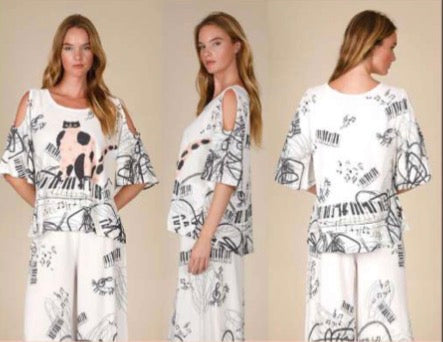 Sketch Mode Cold Shoulder Blouse