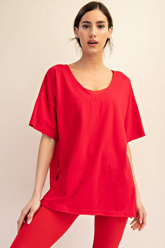Oversized Reversible V Neck Top *FINAL SALE*