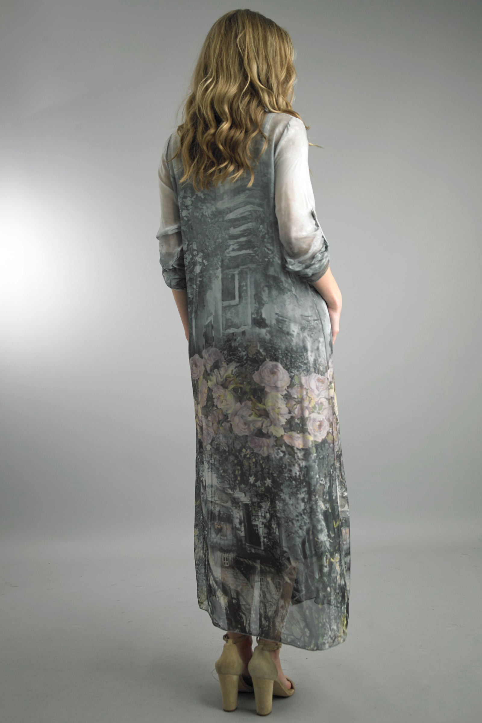 Ethereal Garden Silk Blend Maxi Dress