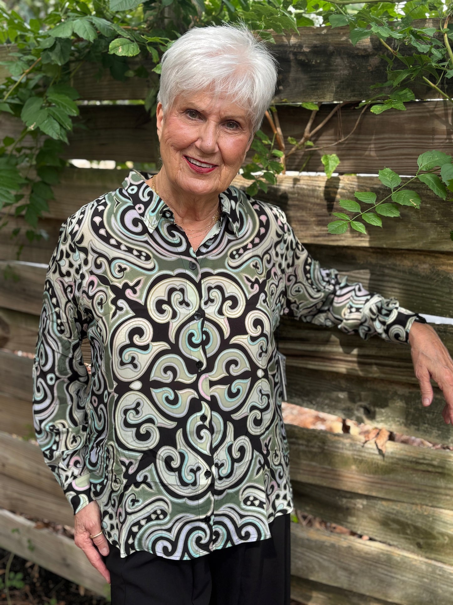 Button-up With Roll-up Sleeve Shirt