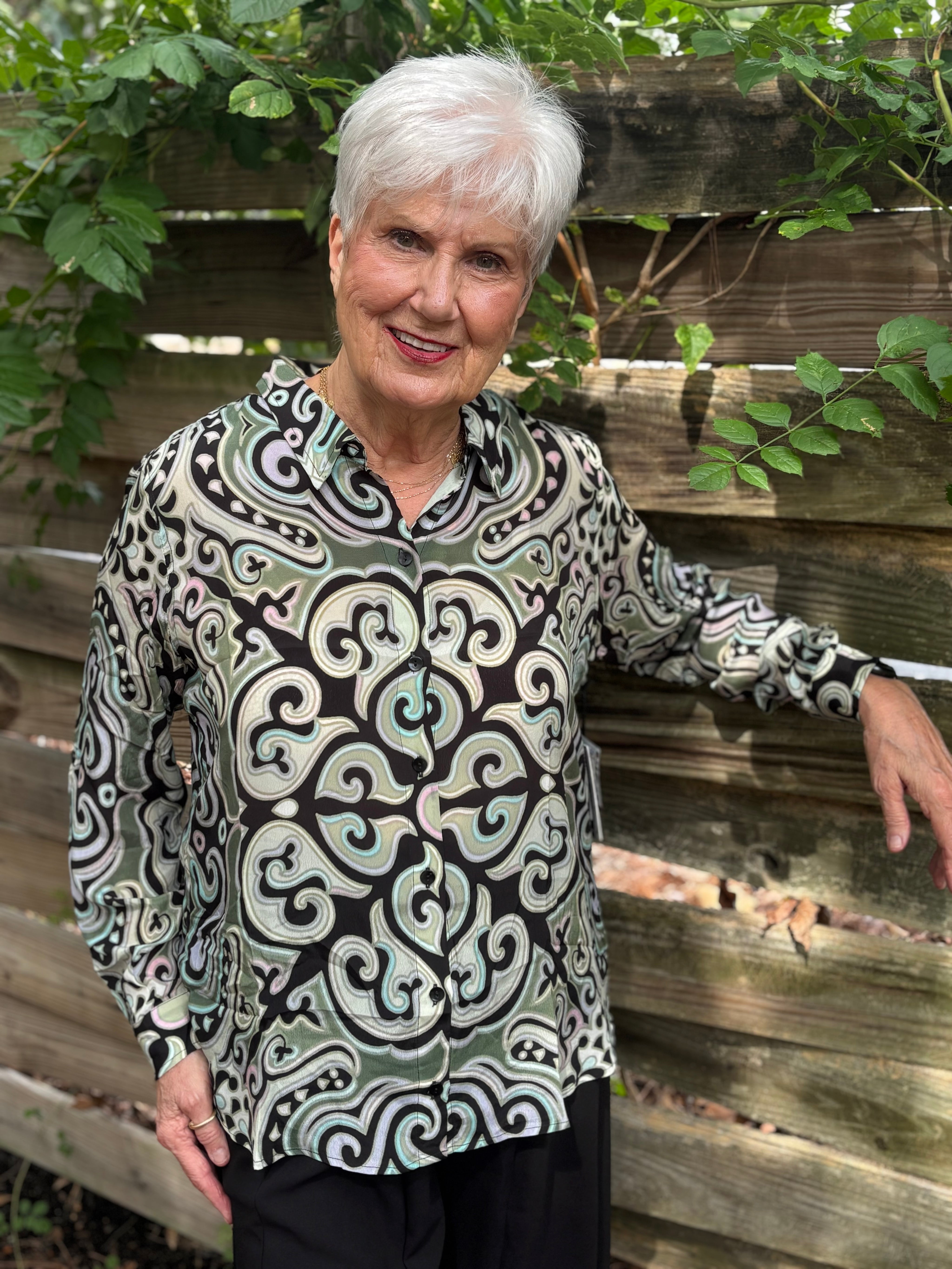 Button-up With Roll-up Sleeve Shirt