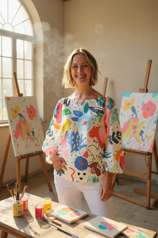 Whimsical World Italian Art Blouse