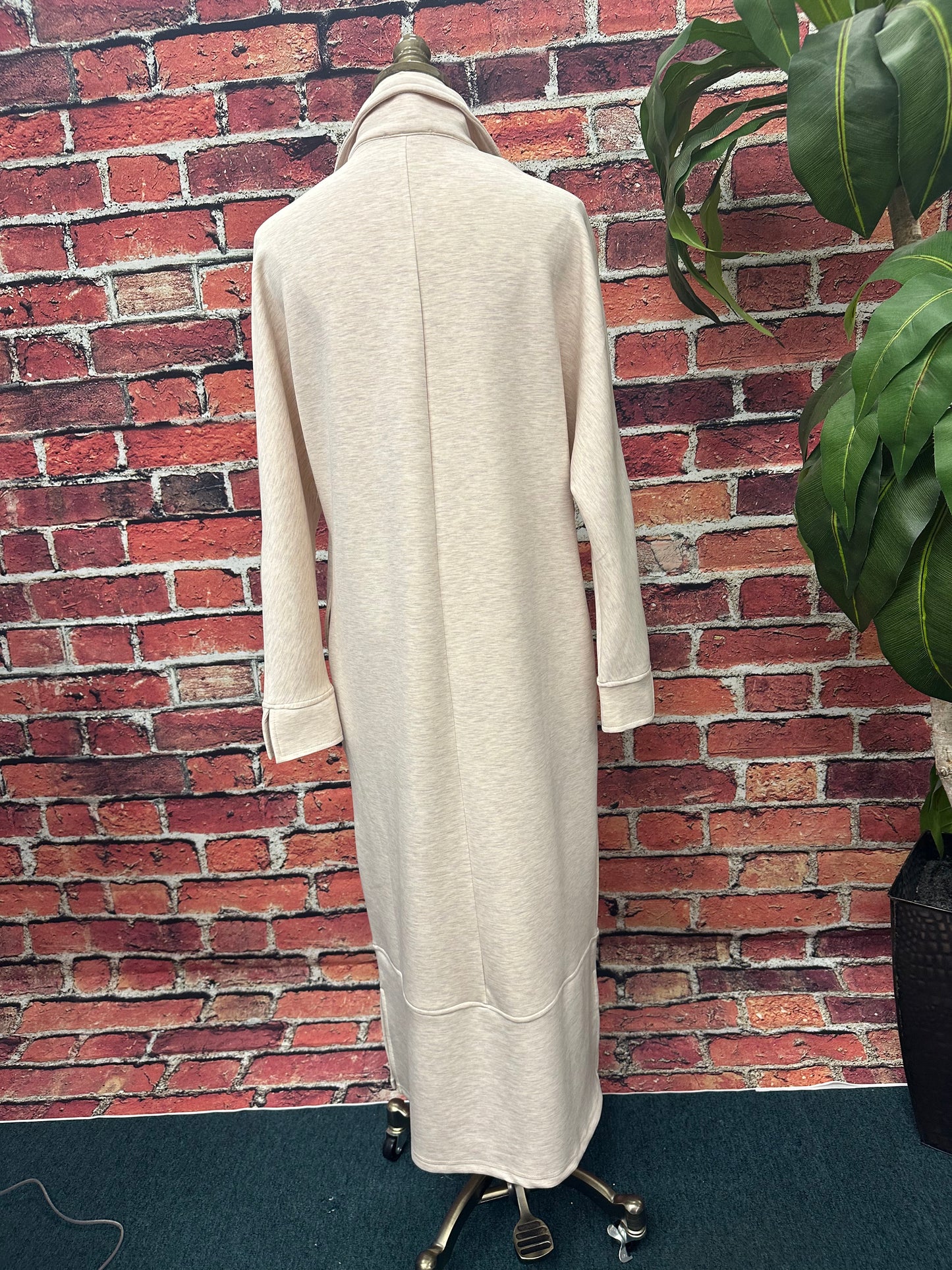 Modal Collared Long Sleeve Midi Dress