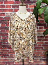 Load image into Gallery viewer, Golden Safari Oversized V-Neck Top
