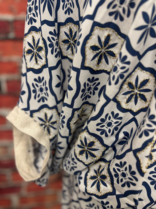 Coastal Charm Beaded Dolman Top