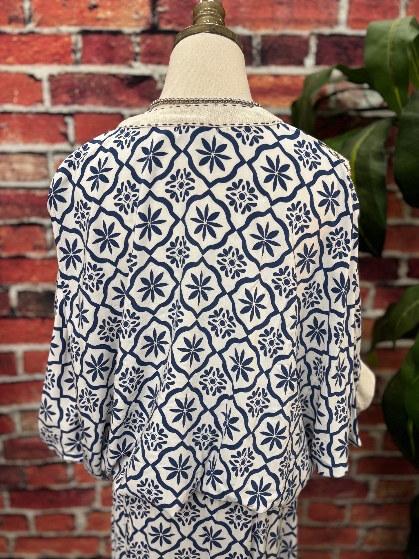 Coastal Charm Beaded Dolman Top