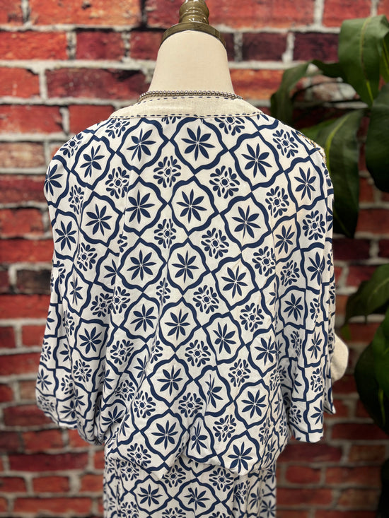 Coastal Charm Beaded Dolman Top