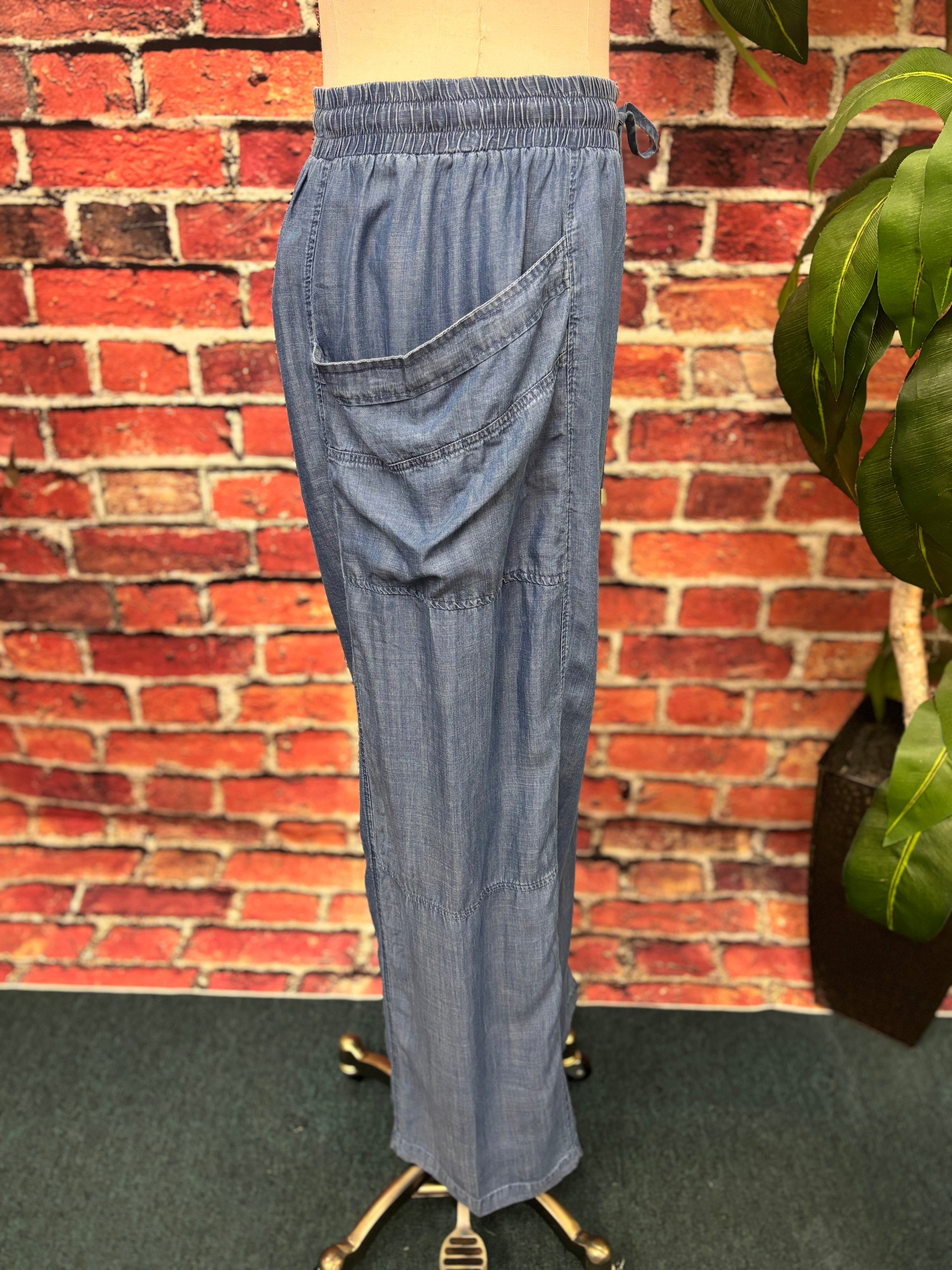 Chambray Cloud Palazzo Pants