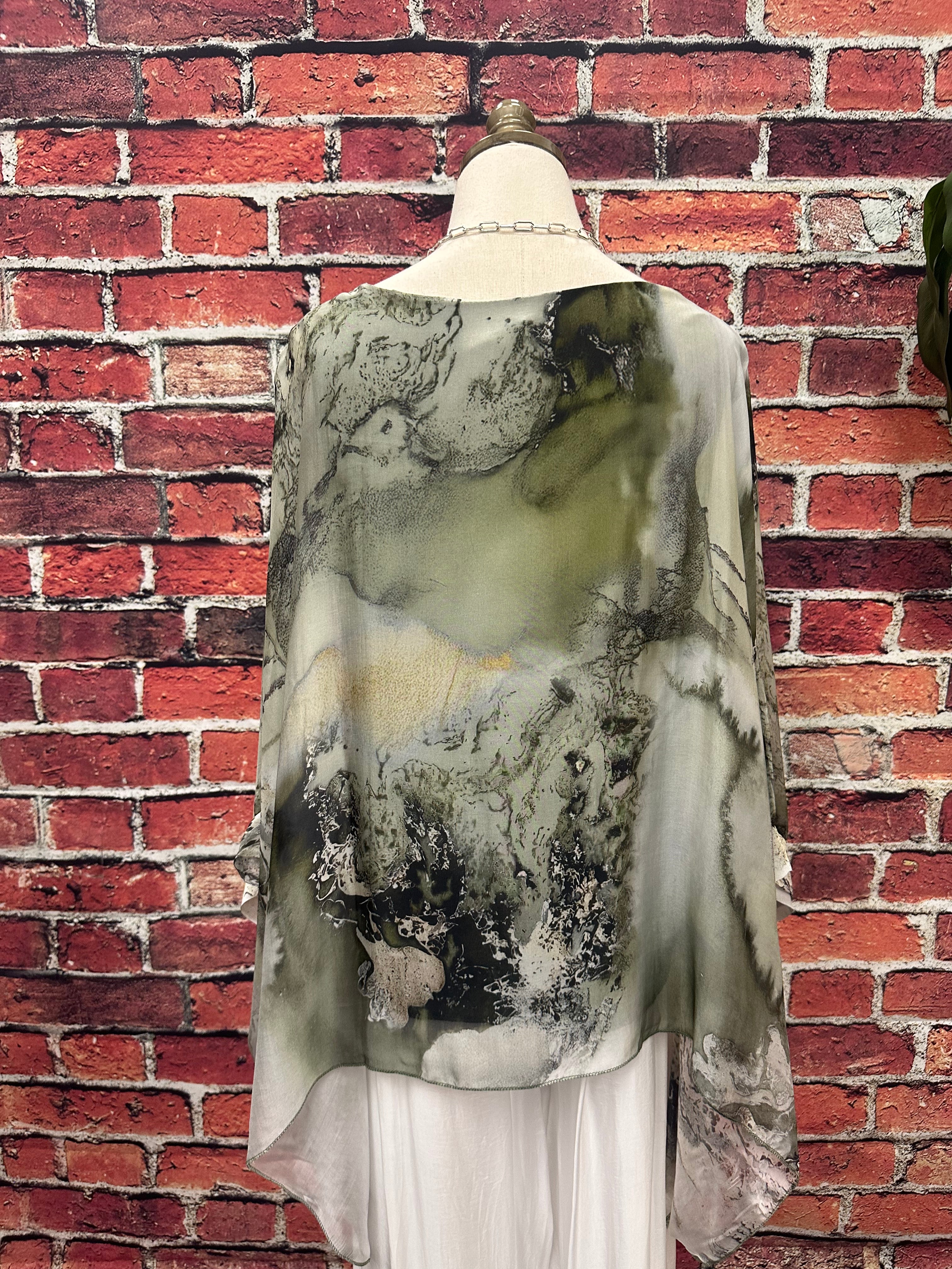 Poncho Silk Top