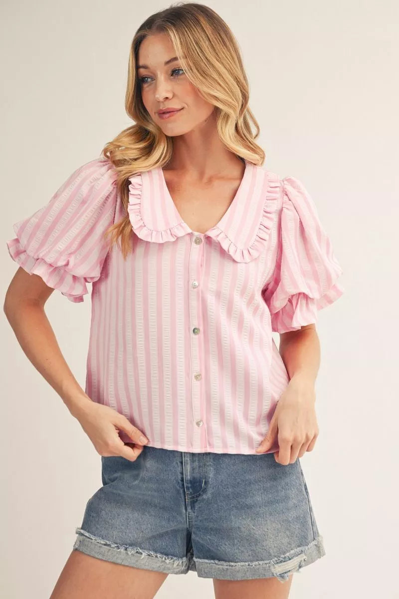 Short Puff Sleeve Top*FINAL SALE*