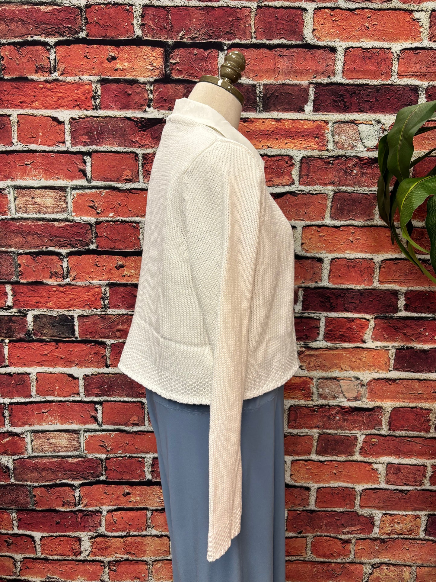 Classic White One-Button Cardigan